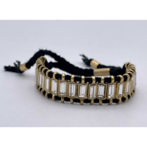 J. Crew Women's Embedded Box Crystal Woven Rope Statement Bracelet - Picture 2 of 5